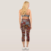 Patchwork Style bestickt Ethnic Print Capri Leggings (Rückseite)