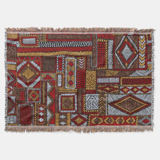 Patchwork Style bestickt Ethnic Print Decke (Vorderseite)