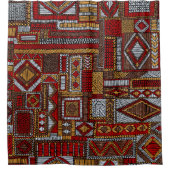 Patchwork Style bestickt Ethnic Print Duschvorhang (Vorderseite)