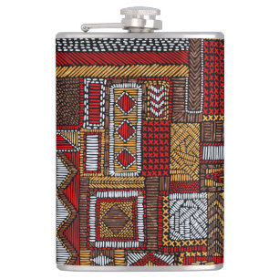 Patchwork Style bestickt Ethnic Print Flachmann