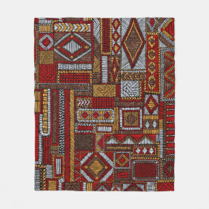 Patchwork Style bestickt Ethnic Print Fleecedecke