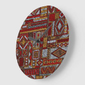 Patchwork Style bestickt Ethnic Print Große Wanduhr (Winkel)