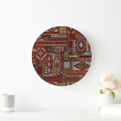 Patchwork Style bestickt Ethnic Print Große Wanduhr (Zuhause)