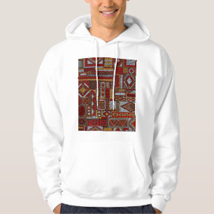 Patchwork Style bestickt Ethnic Print Hoodie