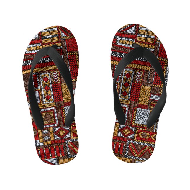 Patchwork Style bestickt Ethnic Print Kinderbadesandalen (Fußbett)