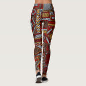 Patchwork Style bestickt Ethnic Print Leggings (Rückseite)