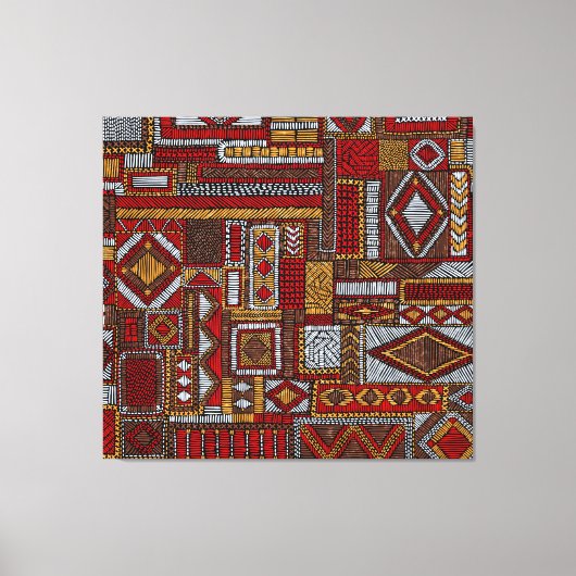 Patchwork Style bestickt Ethnic Print Leinwanddruck (Vorderseite)