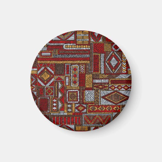 Patchwork Style bestickt Ethnic Print Magnet (Vorne)