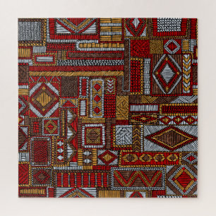 Patchwork Style bestickt Ethnic Print Puzzle