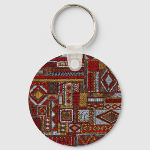 Patchwork Style bestickt Ethnic Print Schlüsselanhänger