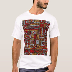 Patchwork Style bestickt Ethnic Print T-Shirt
