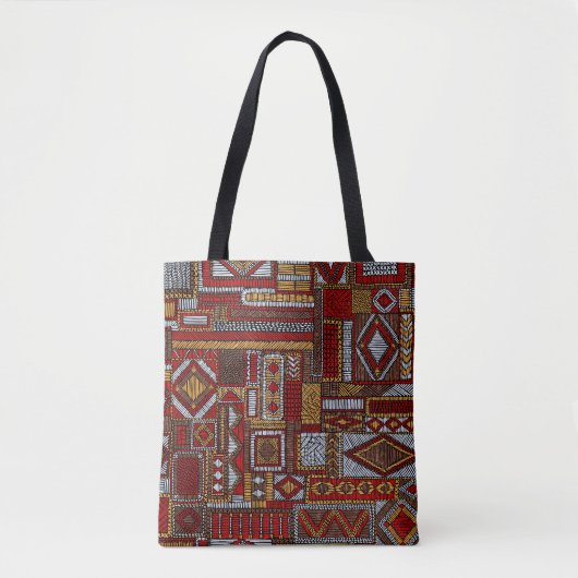 Patchwork Style bestickt Ethnic Print Tasche (Vorderseite)