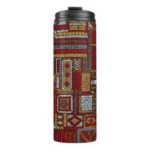 Patchwork Style bestickt Ethnic Print Thermosbecher