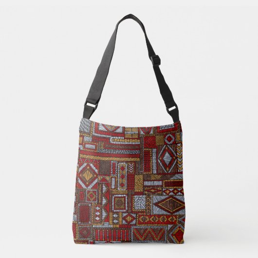 Patchwork Style bestickt Ethnic Print Tragetaschen Mit Langen Trägern (Vorderseite)