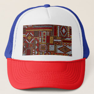 Patchwork Style bestickt Ethnic Print Truckerkappe