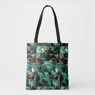 Patchwork Style Cactus Tote Bag Tasche