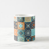 Patchwork Style. Nahtloses Muster aus 16 dekorativ Kaffeetasse (Mittel)