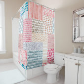 Patchwork Style Niedlich Doodle Muster Duschvorhang (Beispiel)