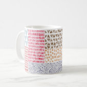 Patchwork Style Niedlich Doodle Muster Kaffeetasse (Vorderseite Links)
