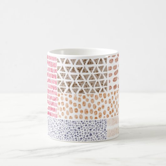 Patchwork Style Niedlich Doodle Muster Kaffeetasse (Mittel)