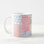 Patchwork Style Niedlich Doodle Muster Kaffeetasse (Links)