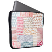 Patchwork Style Niedlich Doodle Muster Laptopschutzhülle (Vorne Rechts)