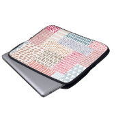 Patchwork Style Niedlich Doodle Muster Laptopschutzhülle (Vorne Knopf)