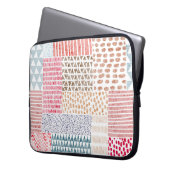 Patchwork Style Niedlich Doodle Muster Laptopschutzhülle (Vorderseite Links)