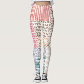 Patchwork Style Niedlich Doodle Muster Leggings (Vorderseite)