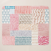Patchwork Style Niedlich Doodle Muster Sherpadecke (Vorderseite (Horizontal))