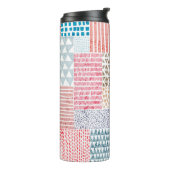 Patchwork Style Niedlich Doodle Muster Thermosbecher (Nach links gedreht)