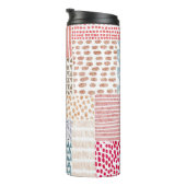 Patchwork Style Niedlich Doodle Muster Thermosbecher (Nach rechts gedreht)