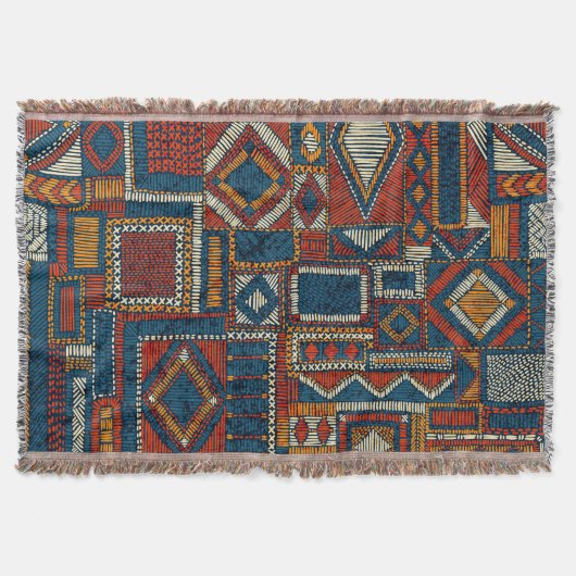 Patchwork Style Stilbestickt Vintag Decke (Vorderseite)