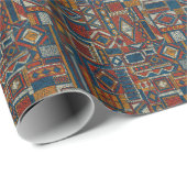 Patchwork Style Stilbestickt Vintag Geschenkpapier (Rolleneckpunkt)