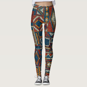 Patchwork Style Stilbestickt Vintag Leggings