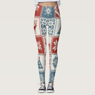 Patchwork Style: Weihnachts-Ziermuster Leggings