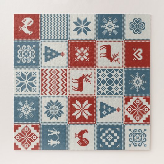 Patchwork Style: Weihnachts-Ziermuster Puzzle (Horizontal)