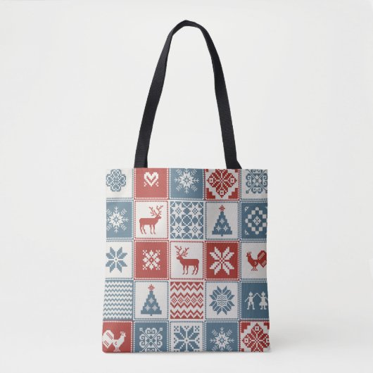 Patchwork Style: Weihnachts-Ziermuster Tasche (Vorderseite)