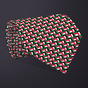 Patchwork Sudan Flag Pattern Krawatte