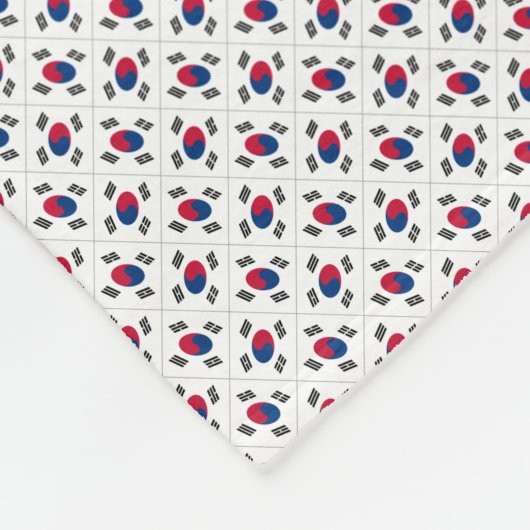 Patchwork Südkorea Flaggenmuster Fleecedecke (Ecke)