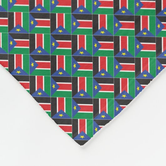Patchwork Südsudan Flag Pattern Fleecedecke (Ecke)