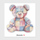 Patchwork Teddy Bar Sticker (Blatt)
