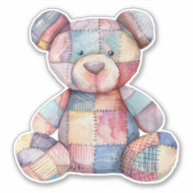 Patchwork Teddy Bar Sticker