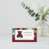 Patchwork Teddy Bear, Baby Show Geschenkregister Begleitkarte (Stehend Vorderseite)