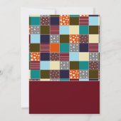 Patchwork Teddy Bear, Babydusche Einladung (Rückseite)