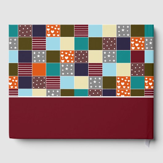 Patchwork Teddy Bear, Babydusche Gästebuch (Rückseite)