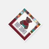 Patchwork Teddy Bear, Babydusche Serviette (Ecke)