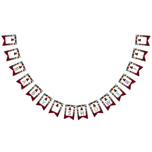 Patchwork Teddy Bear, Babydusche Wimpelkette (Alle)