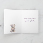 Patchwork-Teddybär, der an dich denkt, gefaltet Karte (Innenseite)