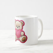 Patchwork-Teddybär mit Herz Kaffeetasse (VorderseiteRechts)